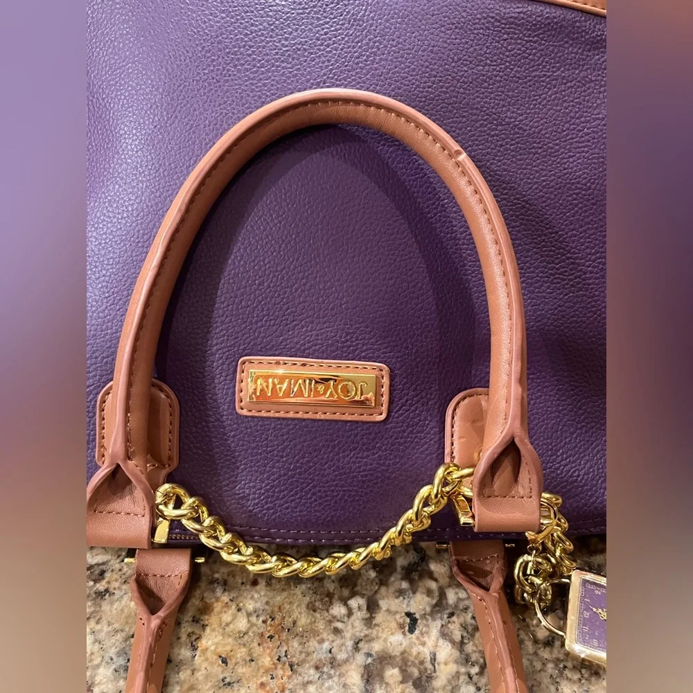 NWOT Joy & Iman Split Leather Timeless Handbag